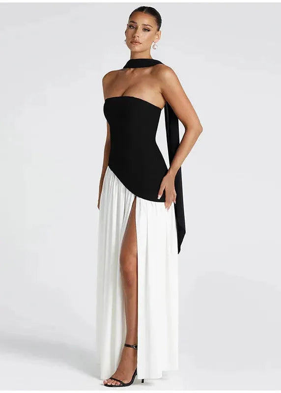 Robe bustier fendue