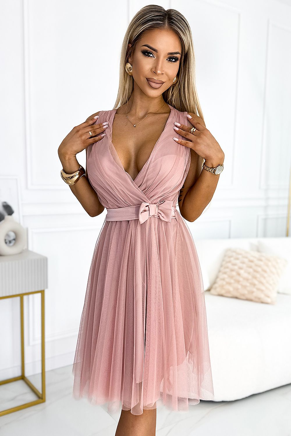 Robe courte demoiselle d'honneur rose