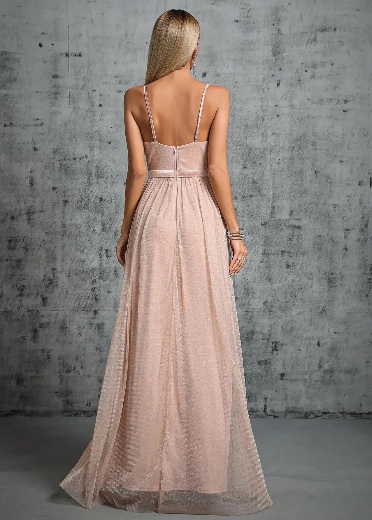 Robe de demoiselle d'honneur rose poudré