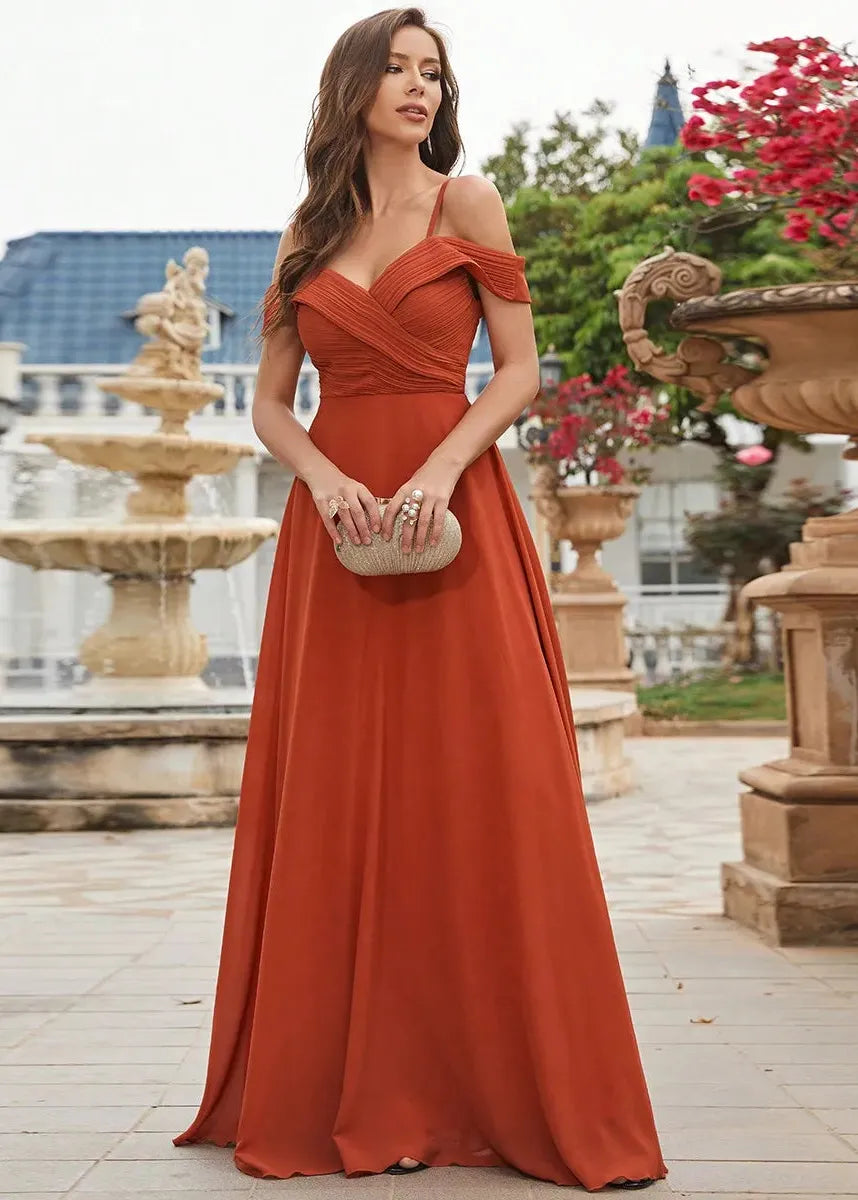 Robe de demoiselle d'honneur terracotta