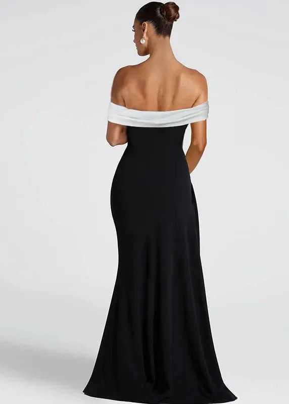 Robe de soirée col bardot