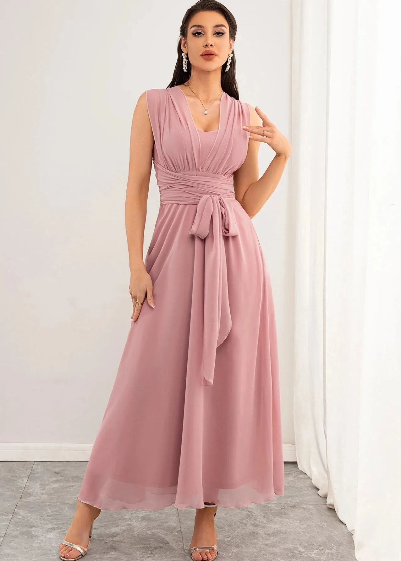 Robe demoiselle d honneur rose pale