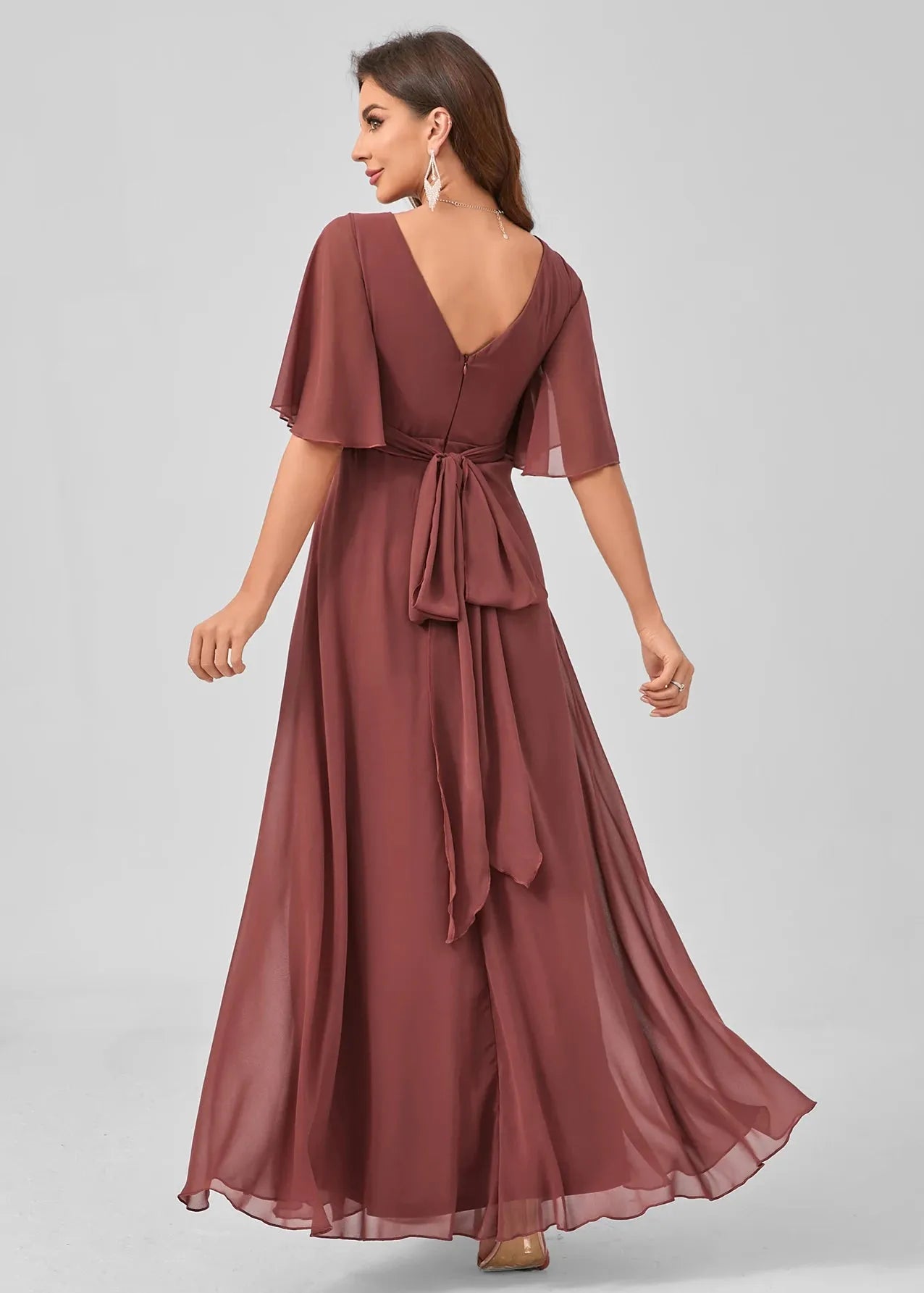 Robe demoiselle d'honneur terracotta mousseline