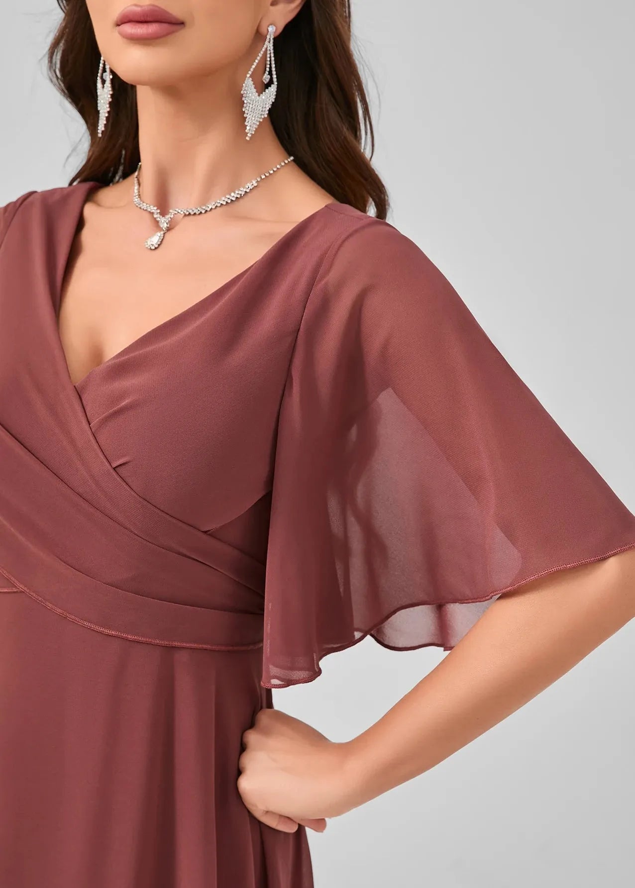 Robe demoiselle d'honneur terracotta mousseline