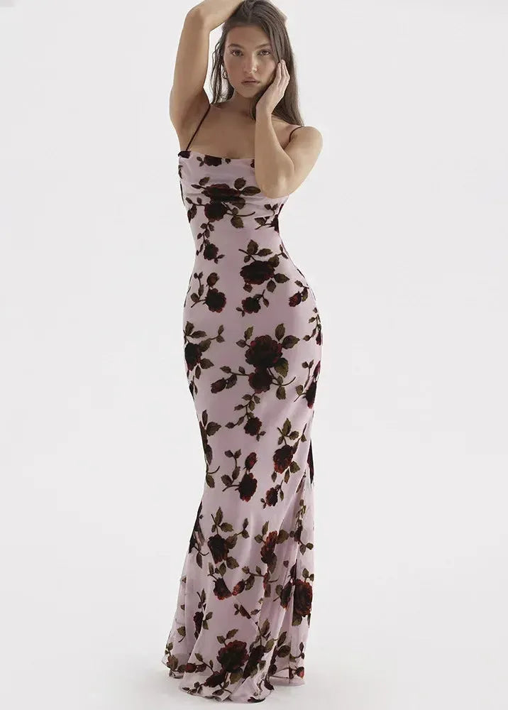 Robe dos nu fleurie-Robe Parfaite