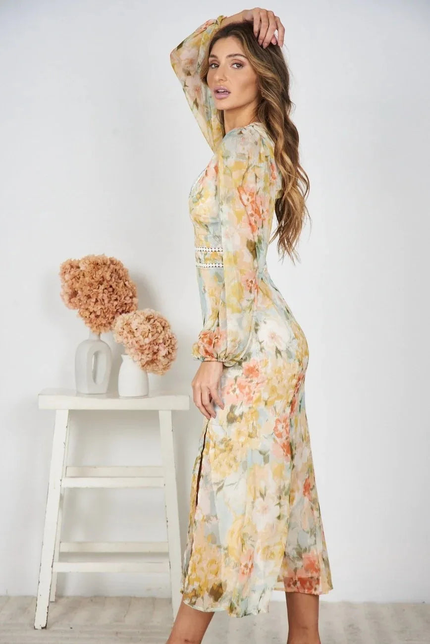 Robe fleurie chic pour mariage-Robe Parfaite
