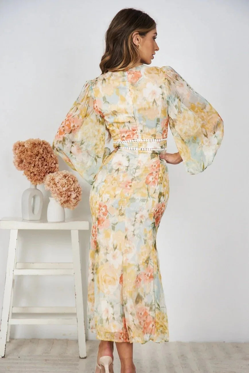 Robe fleurie chic pour mariage-Robe Parfaite
