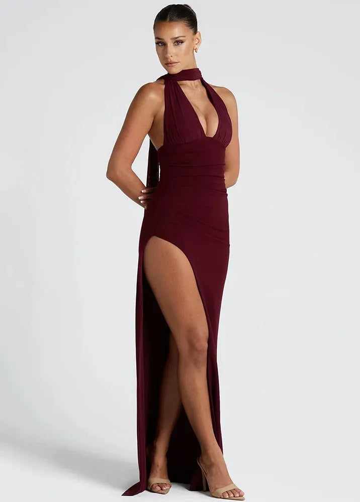 Robe longue fente