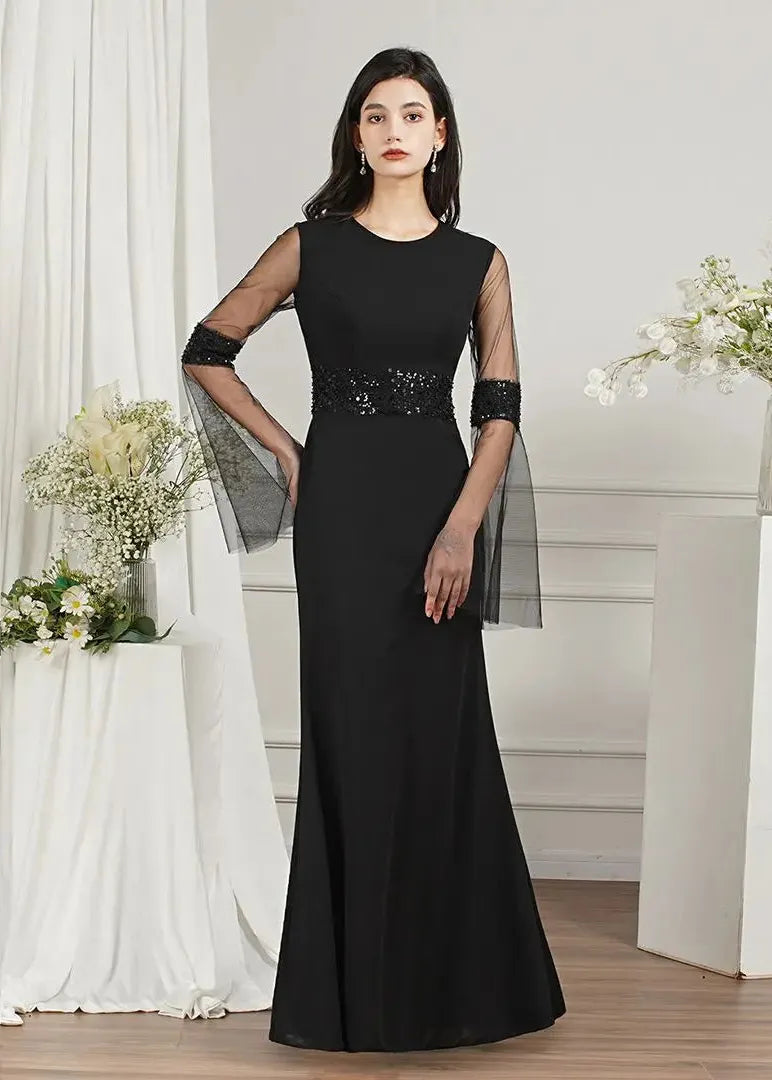 Robe longue noire ceremonie