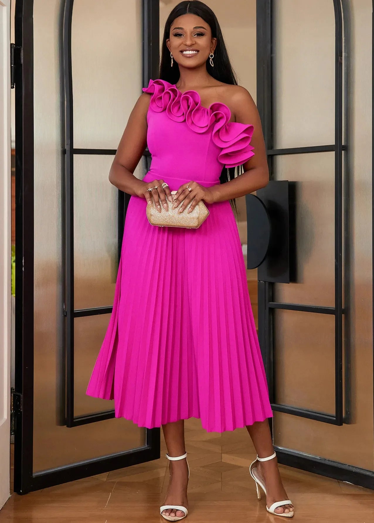 Robe mariage rose fuchsia