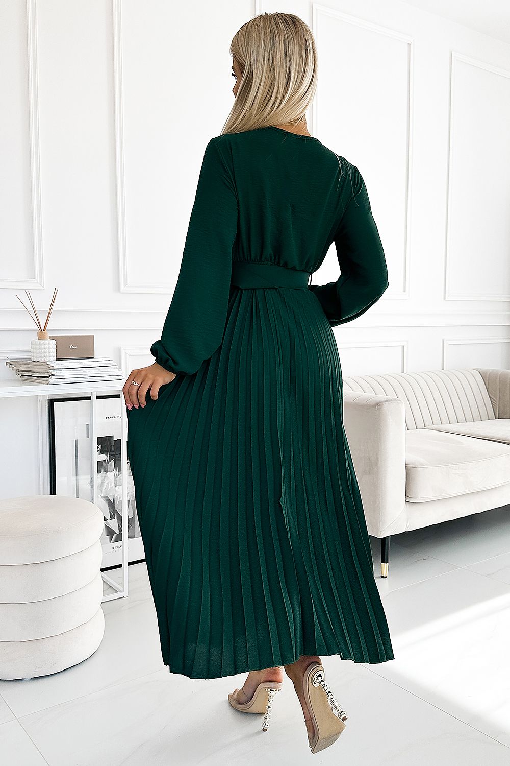 Robe mi longue plissée