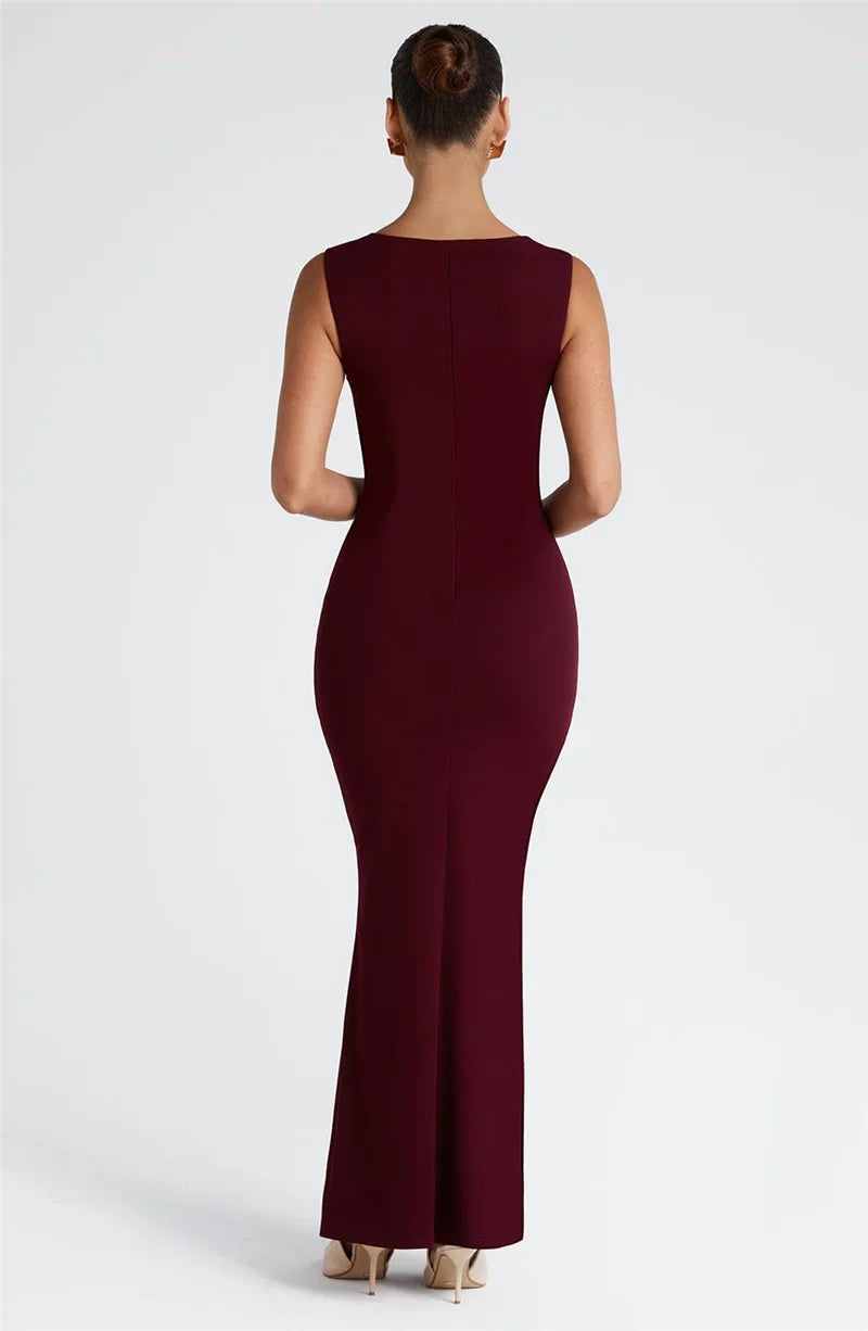 Robe moulante bordeaux