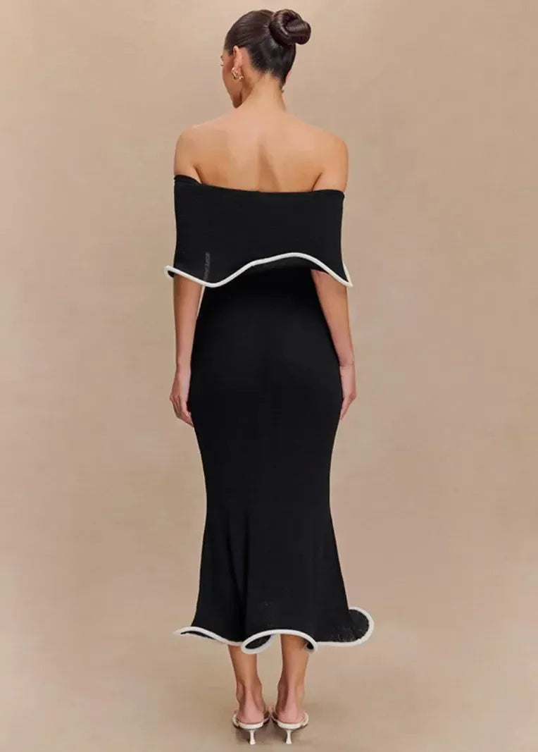 Robe noire midi chic