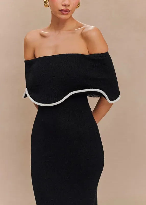 Robe noire midi chic