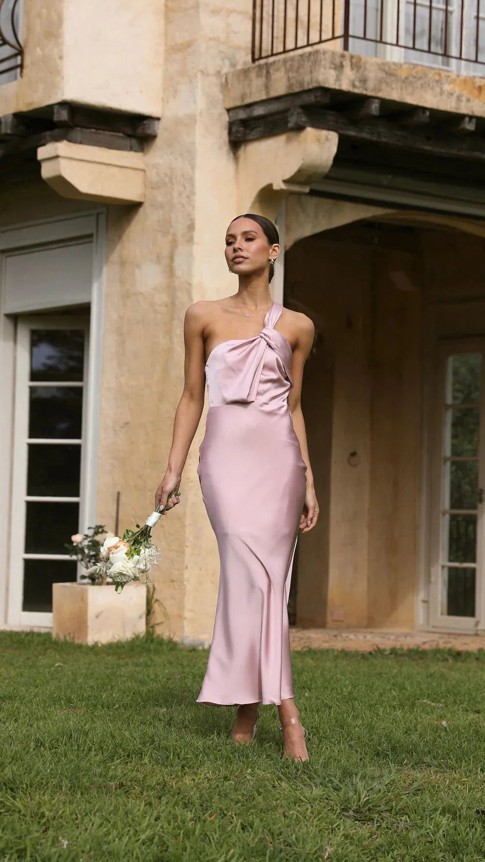 Robe rose poudré mariage demoiselle d'honneur