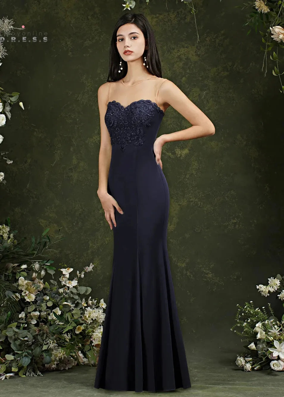Robe sirene bleu marine