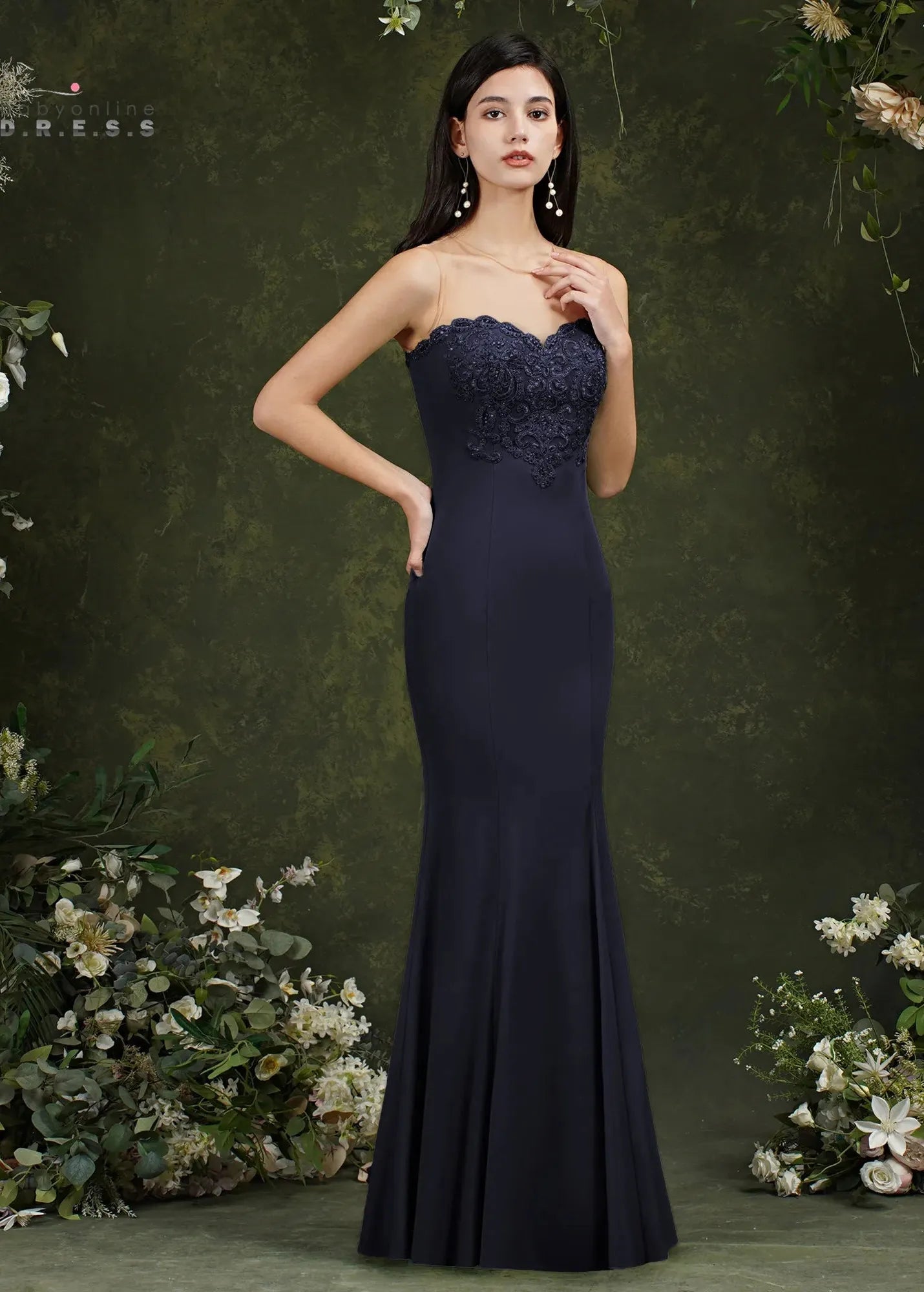 Robe sirene bleu marine