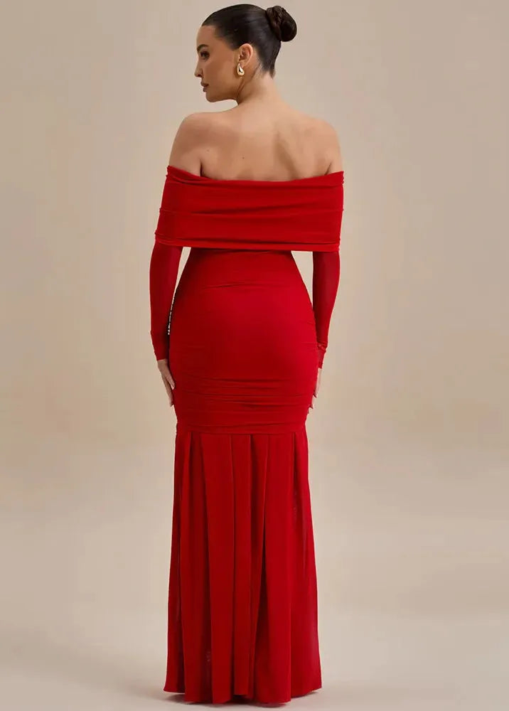 Robe soirée épaules dénudées moulante longue-Robe Parfaite