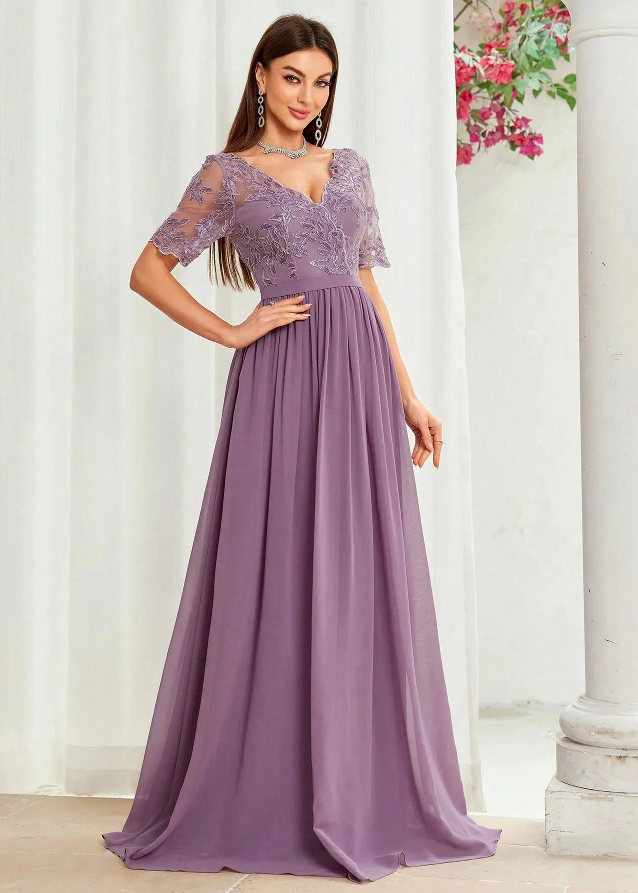 Robe cérémonie mauve