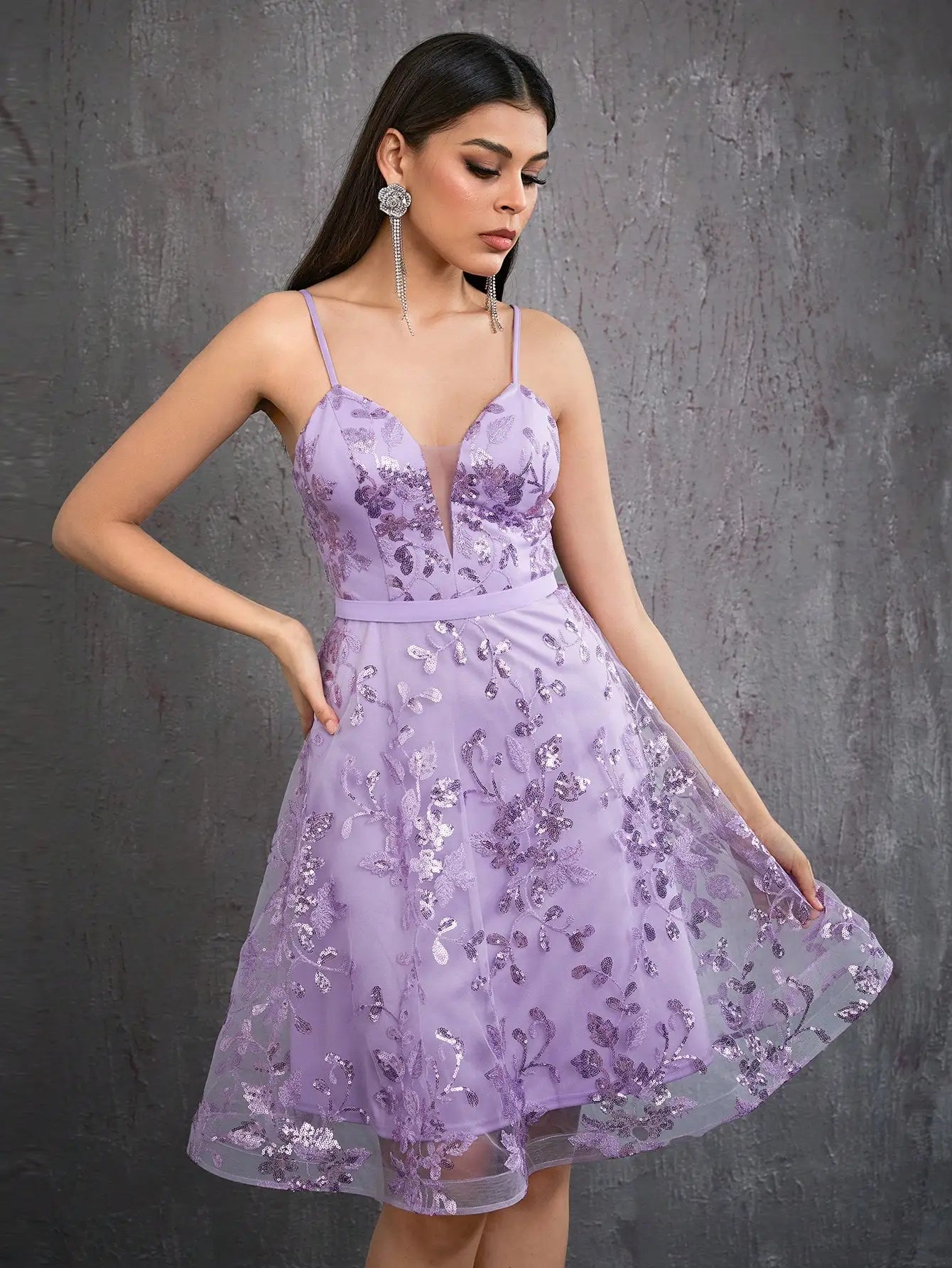 Robe de bal lilas courte