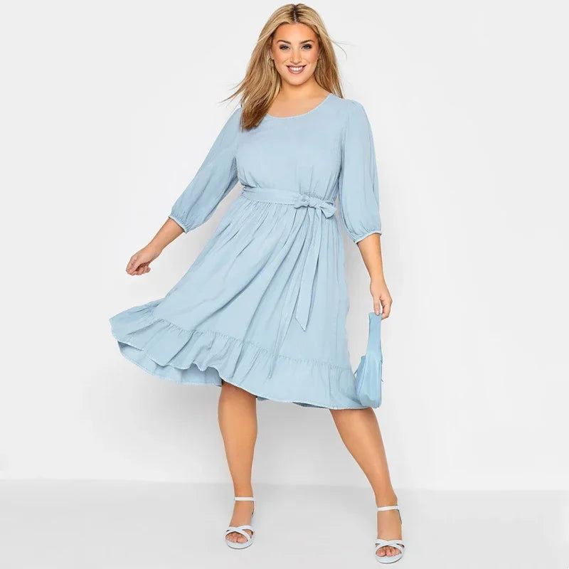 Robe bleue ciel grande taille