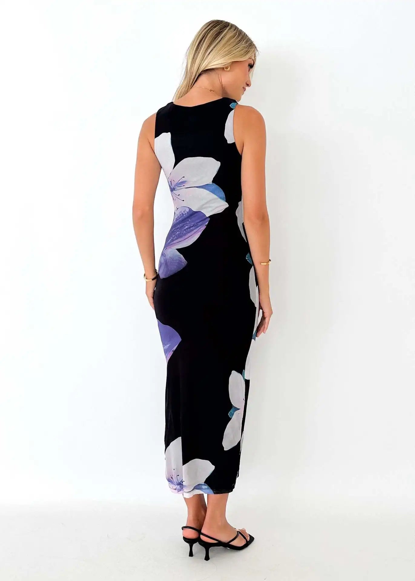 Robe sans manche imprimé fleuri