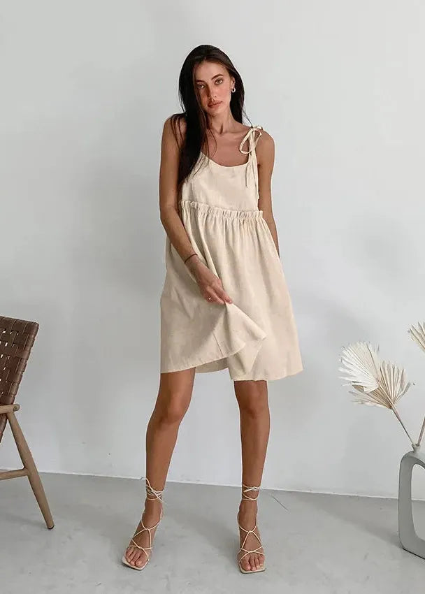 Robe lin beige