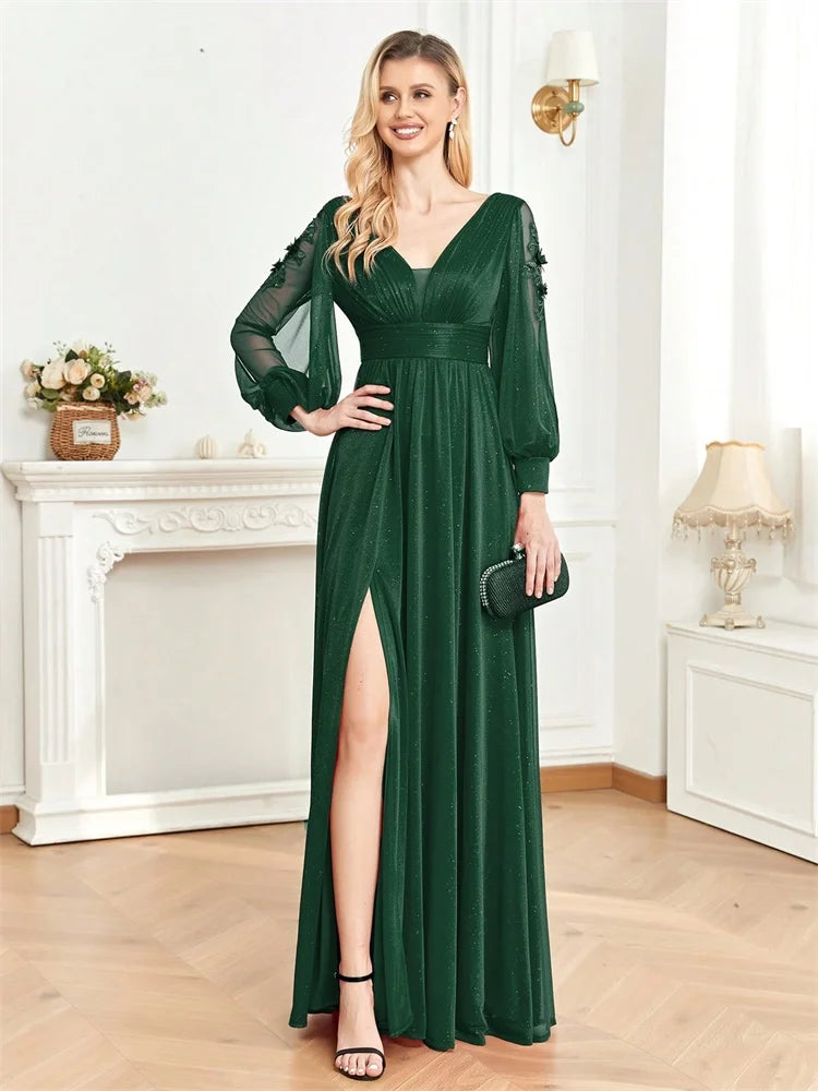 Robe demoiselle d'honneur vert foret