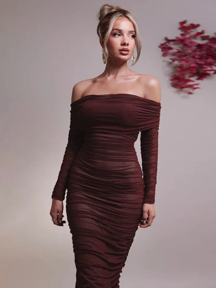 Robe de soirée prune