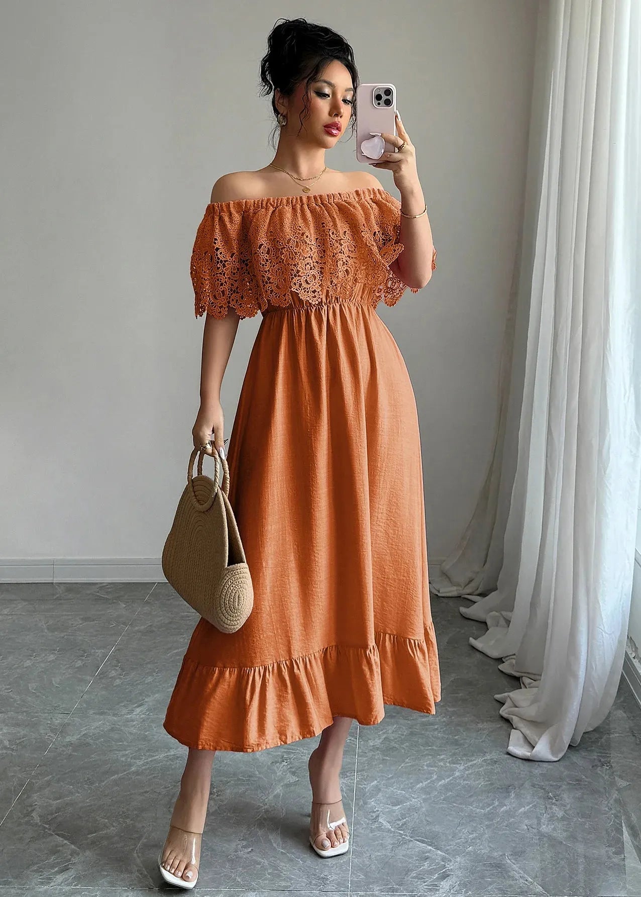 Robe boheme orange