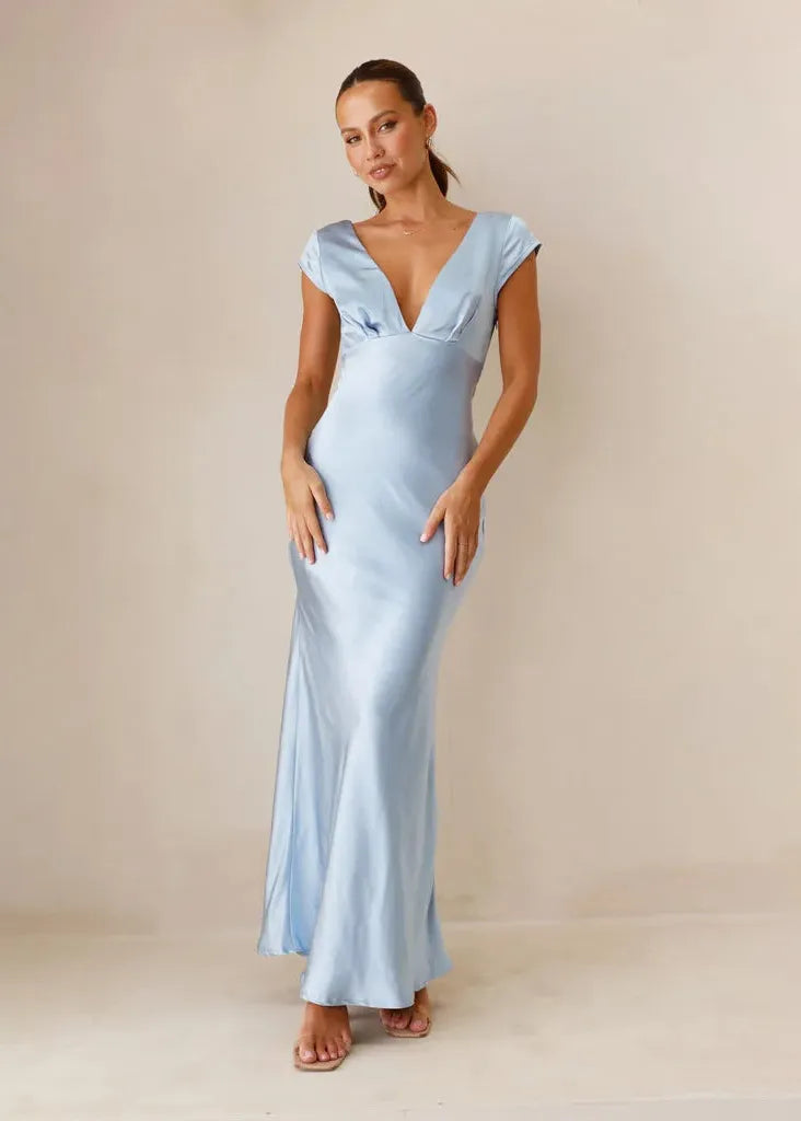 Robe demoiselle d honneur bleu ciel