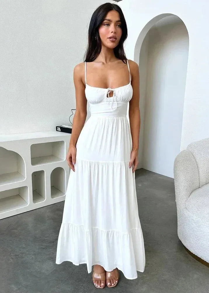 Robe blanche boheme longue