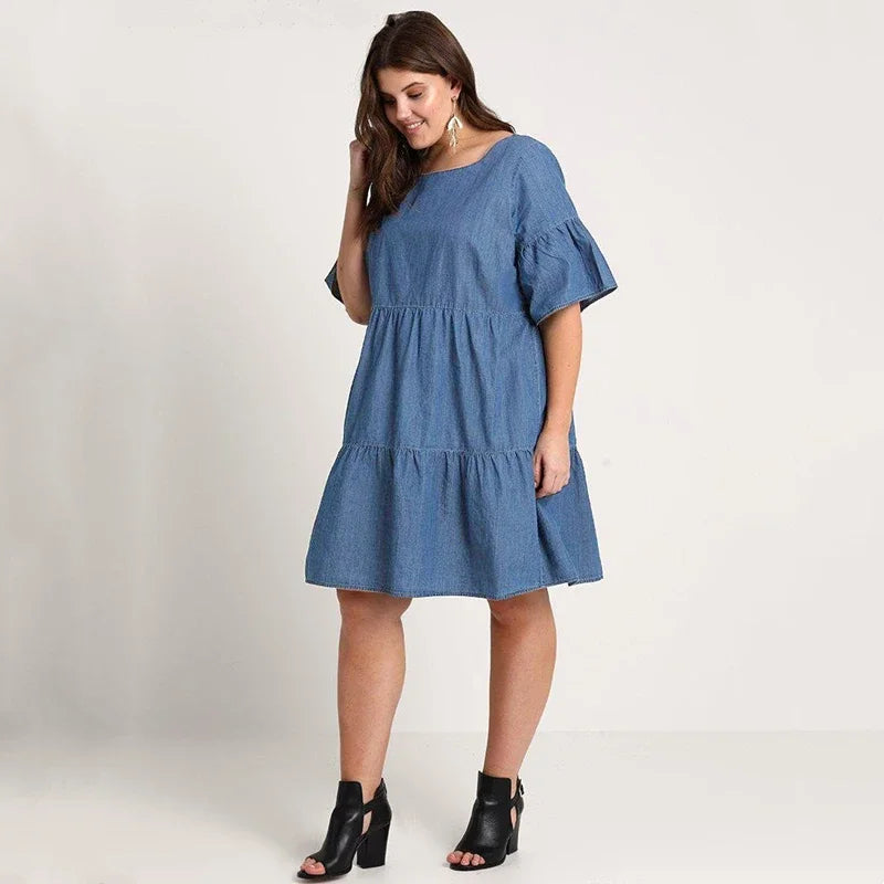 Robe en jean grande taille