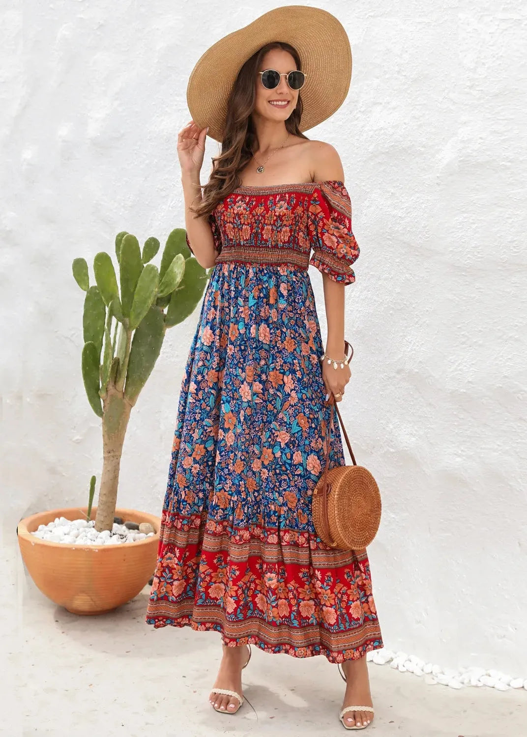 Robe longue fleurie bohème