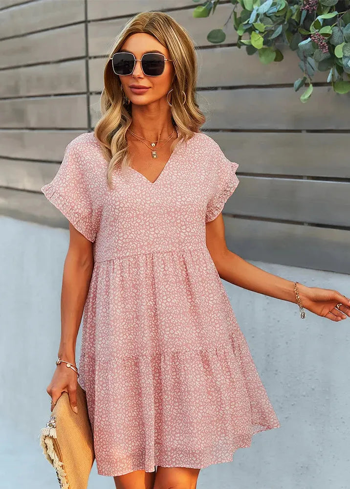 Robe babydoll rose