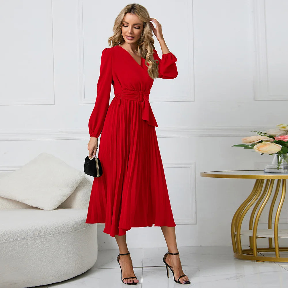 Robe midi plissée