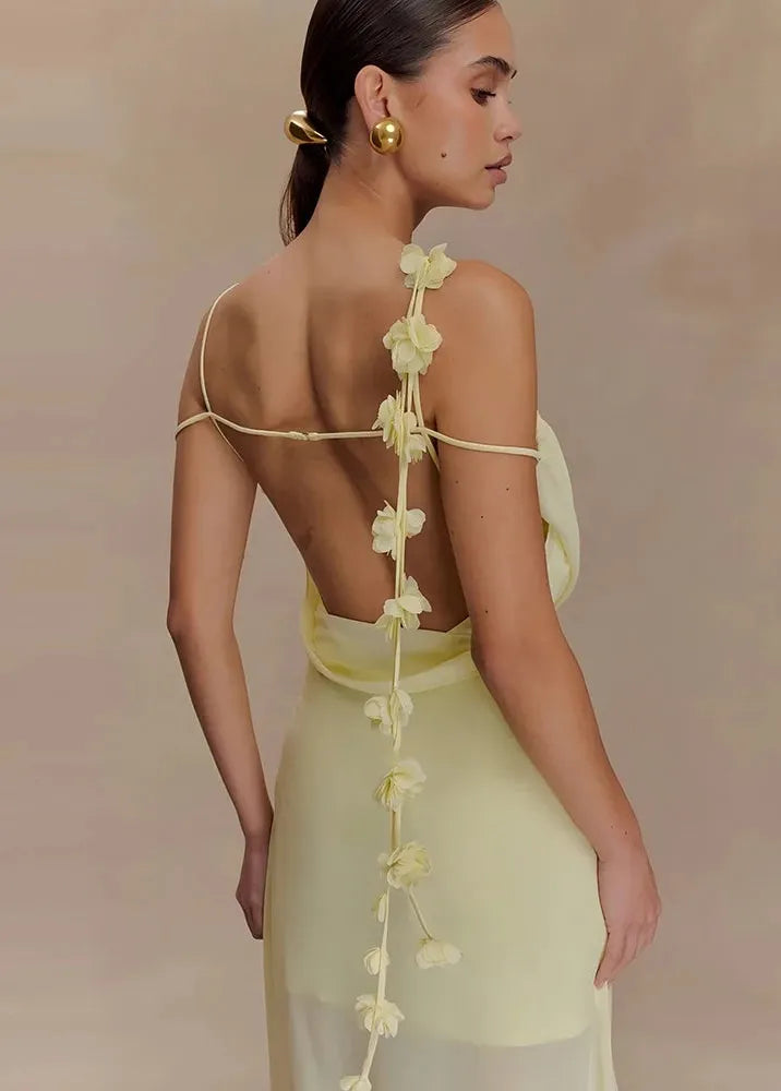 Robe jaune habillée