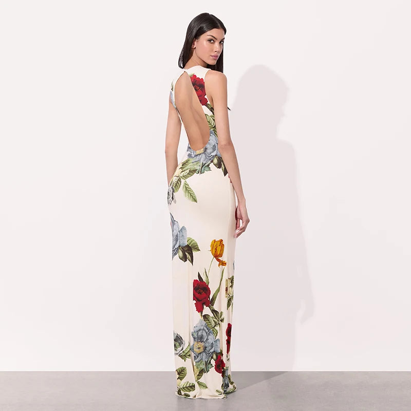 Robe longue grosses fleurs
