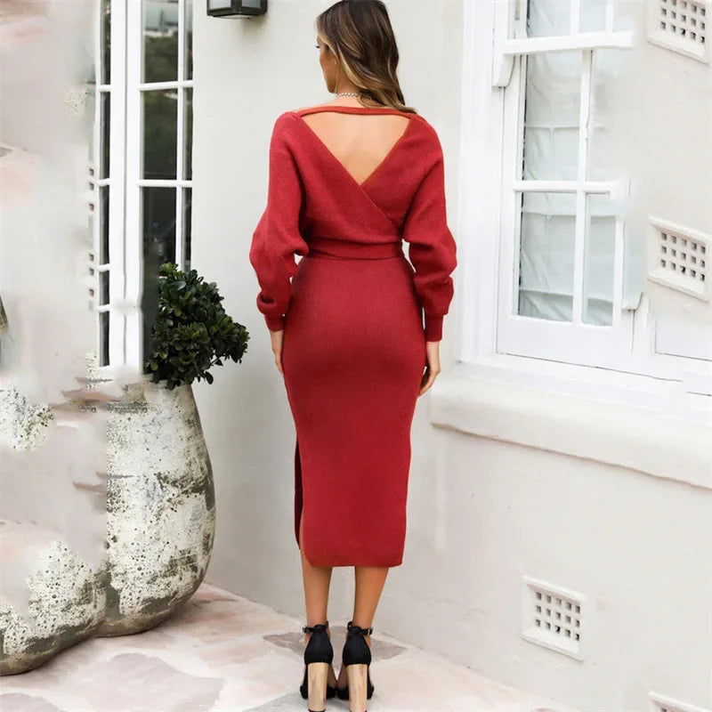 Robe pull rouge