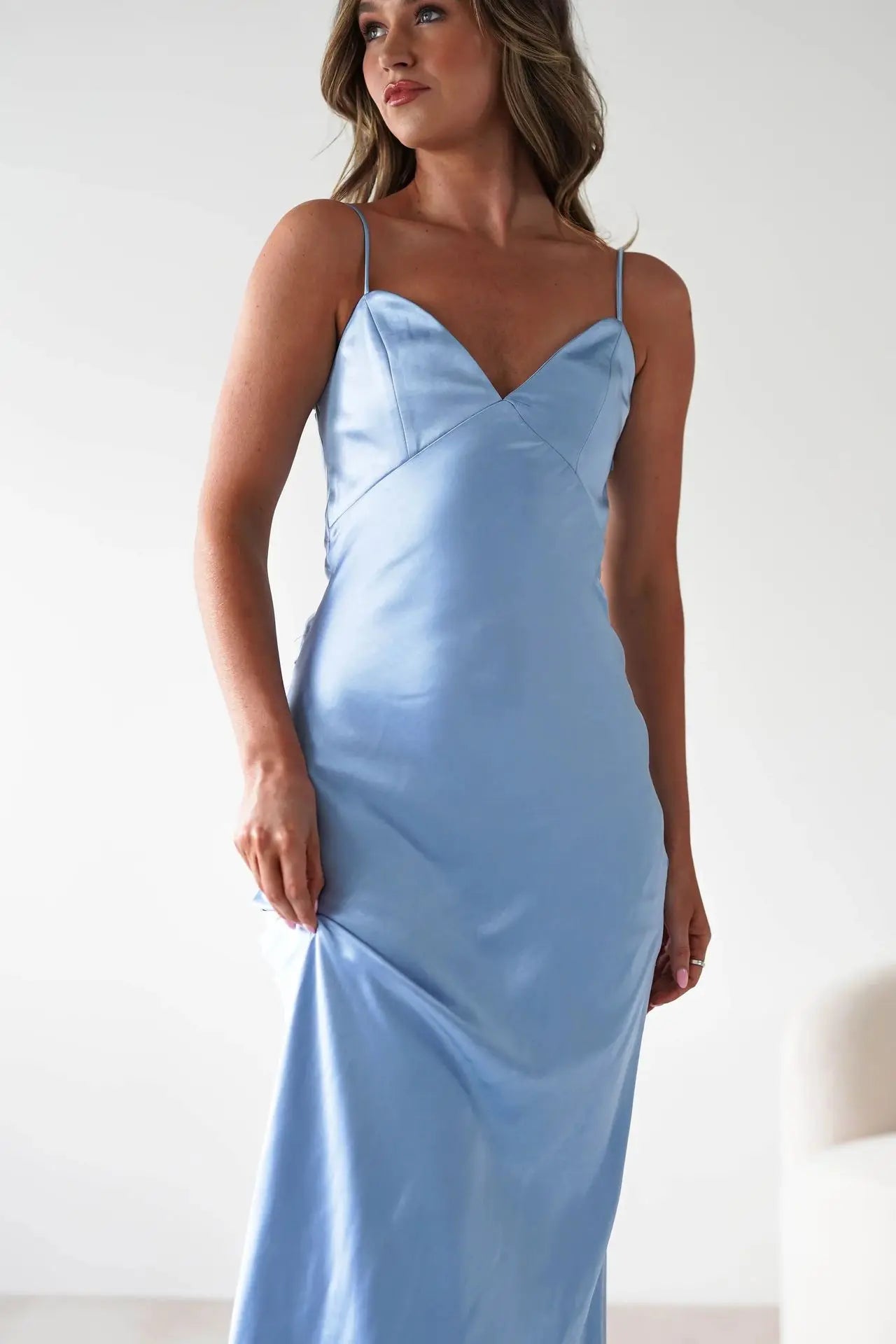 Robe demoiselle d'honneur bleu clair