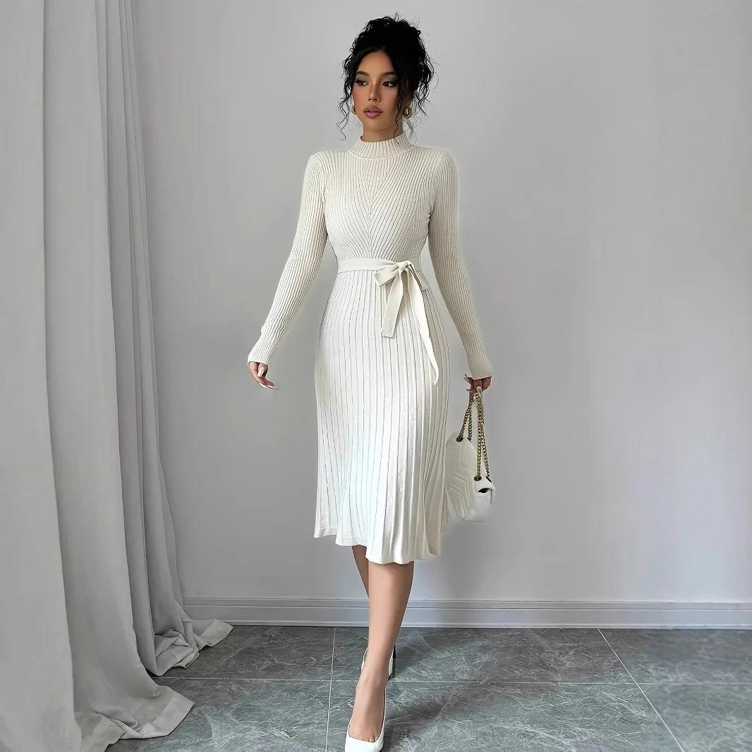 Robe plissée manche longue