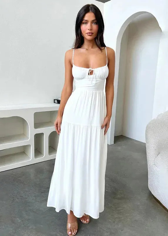 Robe blanche boheme longue