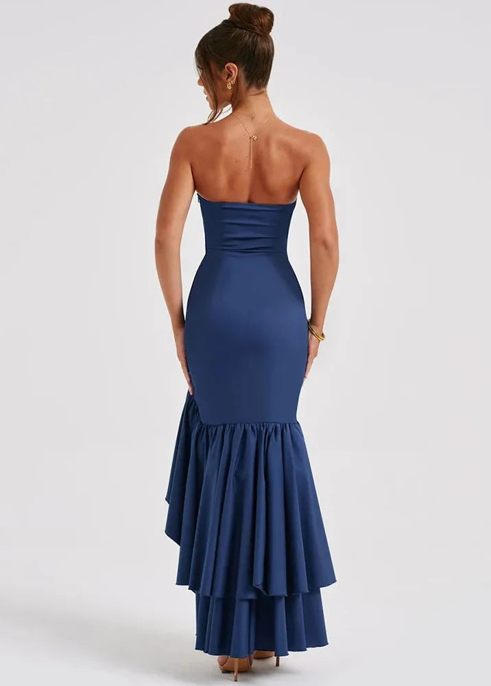Robe a volant bustier