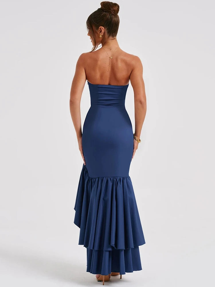 Robe a volant bustier
