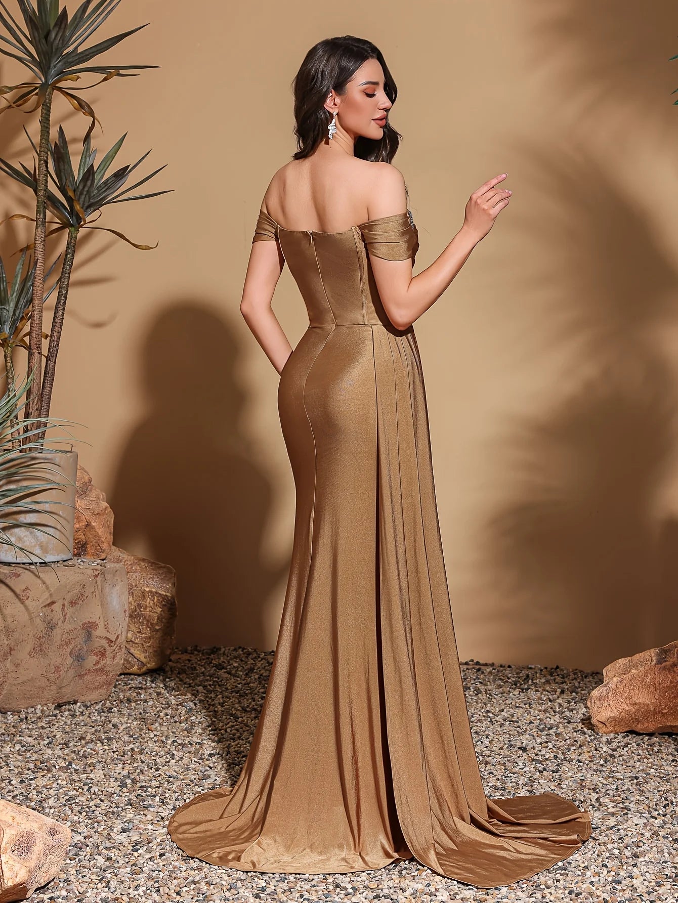 Robe bronze longue