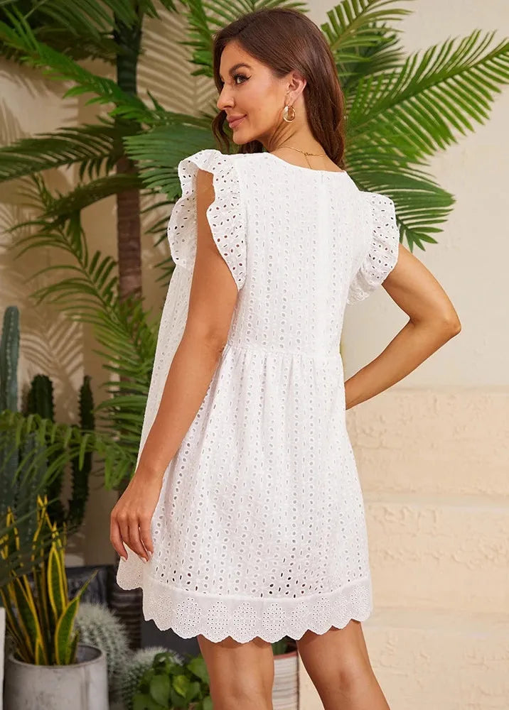 Robe trapeze courte blanche