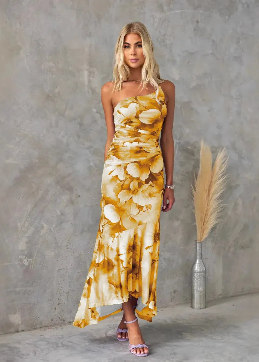 Robe fleurie jaune