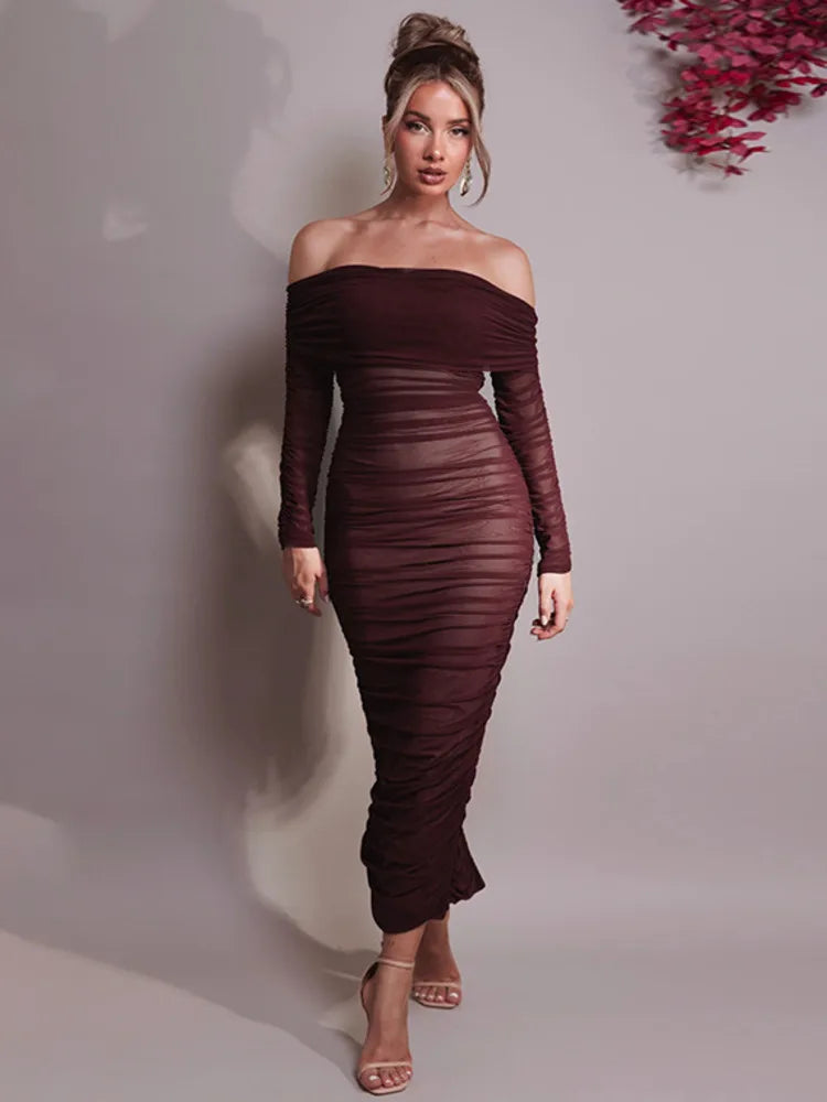 Robe de soirée prune