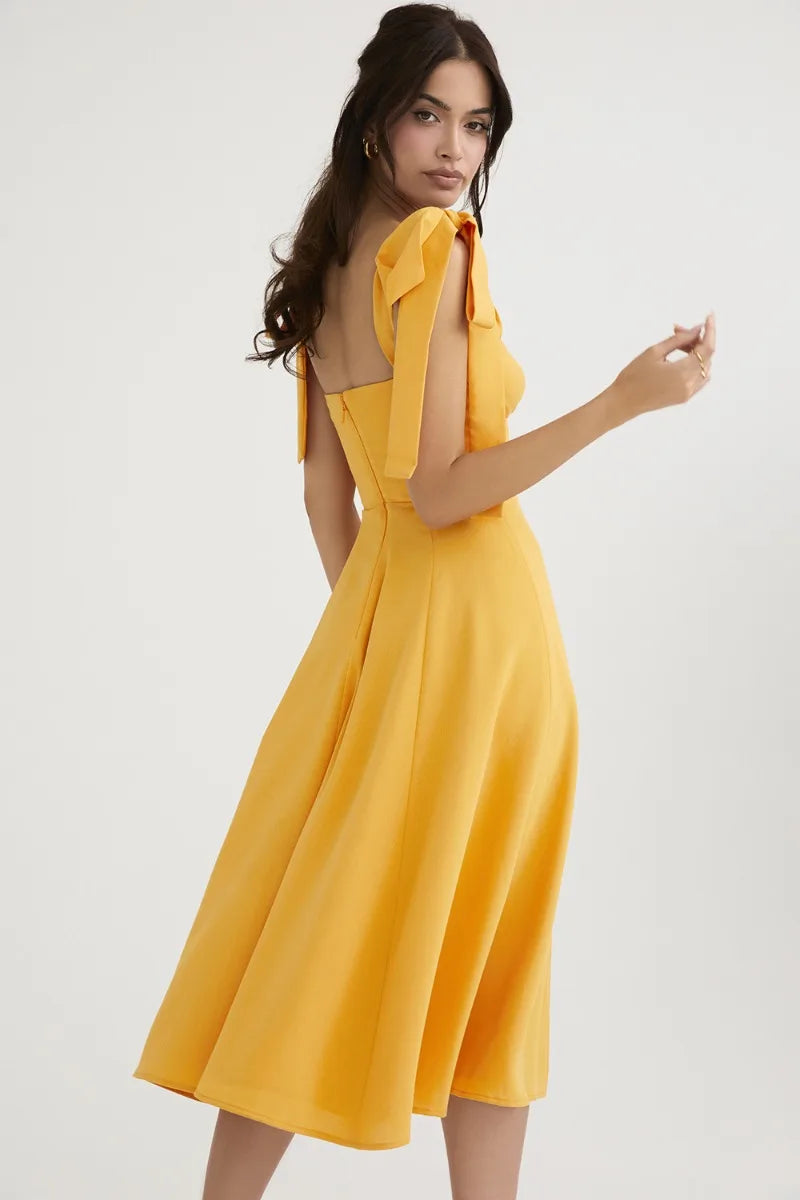 Robe midi jaune