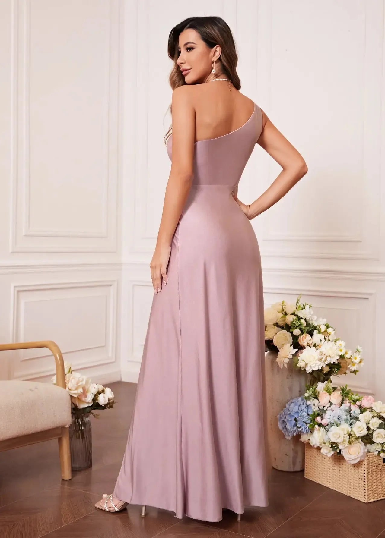 Robe demoiselle d honneur rose poudree